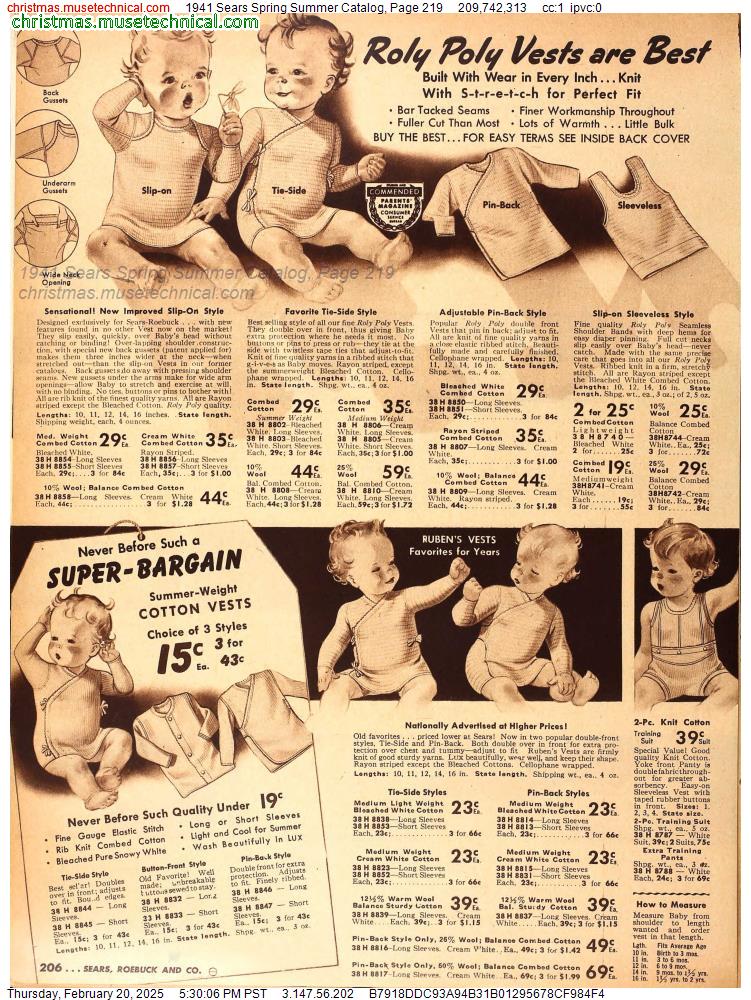 1941 Sears Spring Summer Catalog, Page 219