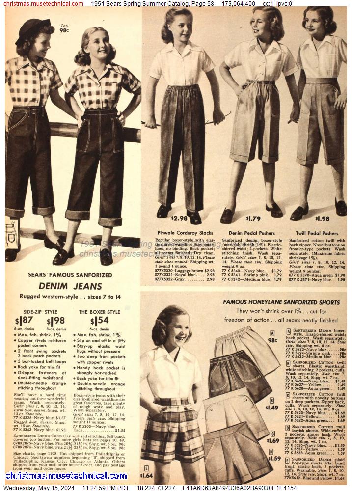 1951 Sears Spring Summer Catalog, Page 58