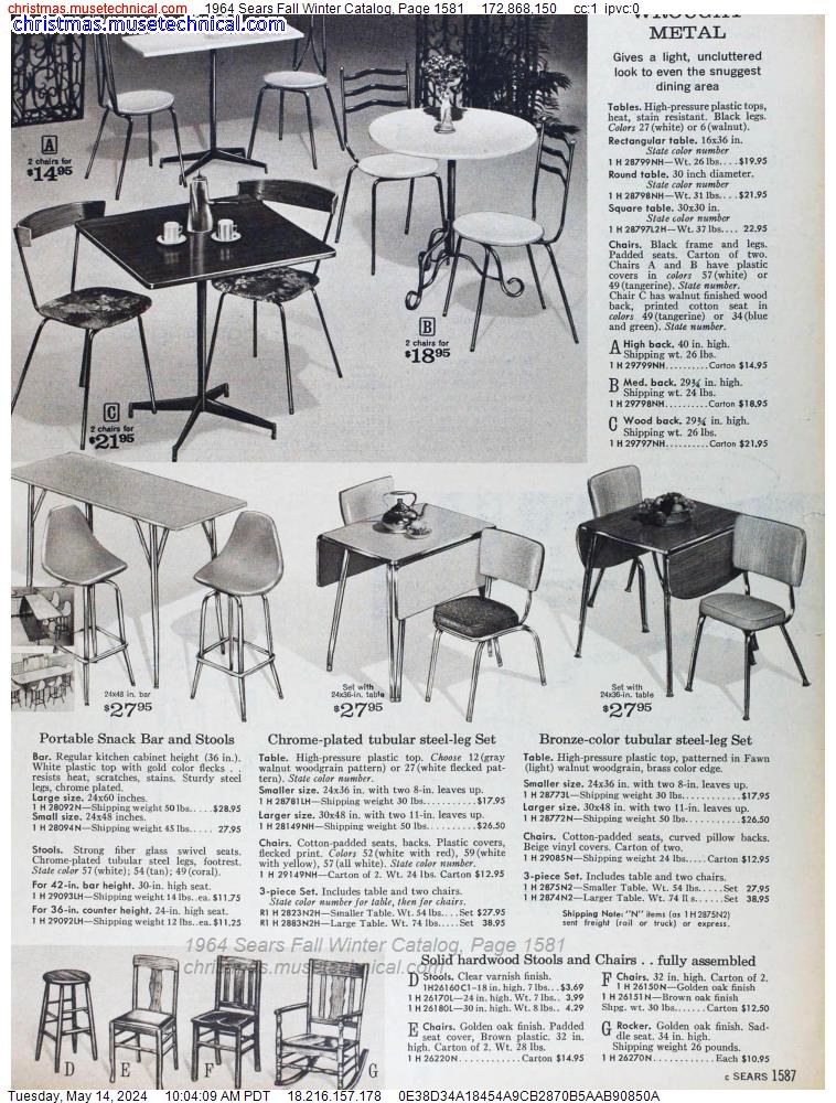 1964 Sears Fall Winter Catalog, Page 1581