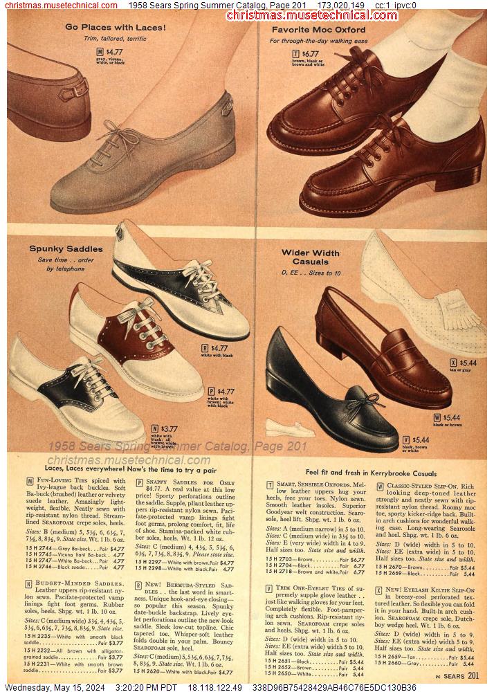 1958 Sears Spring Summer Catalog, Page 201