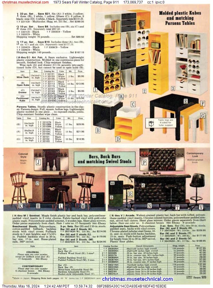 1973 Sears Fall Winter Catalog, Page 911
