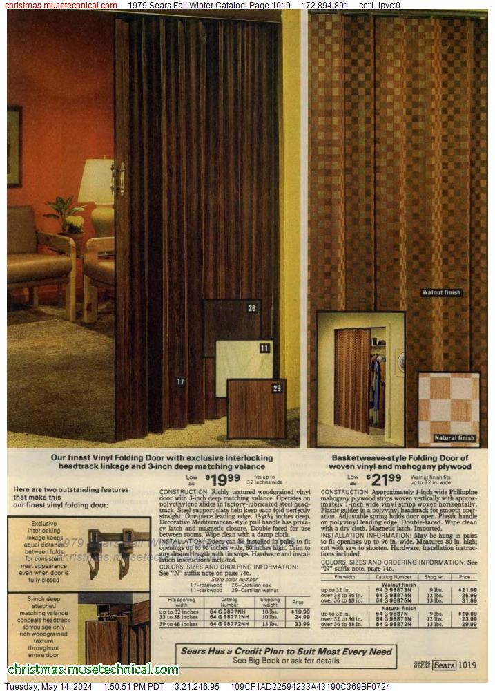 1979 Sears Fall Winter Catalog, Page 1019