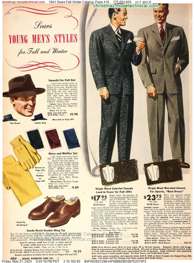1941 Sears Fall Winter Catalog, Page 419