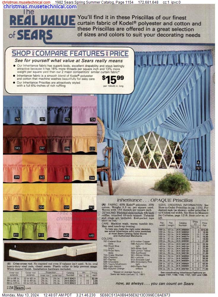1982 Sears Spring Summer Catalog, Page 1154