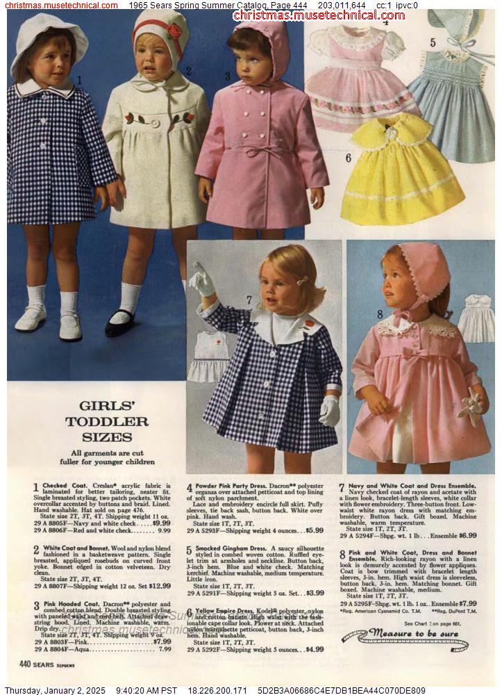 1965 Sears Spring Summer Catalog, Page 444