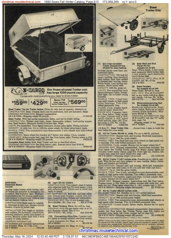 1980 Sears Fall Winter Catalog, Page 813