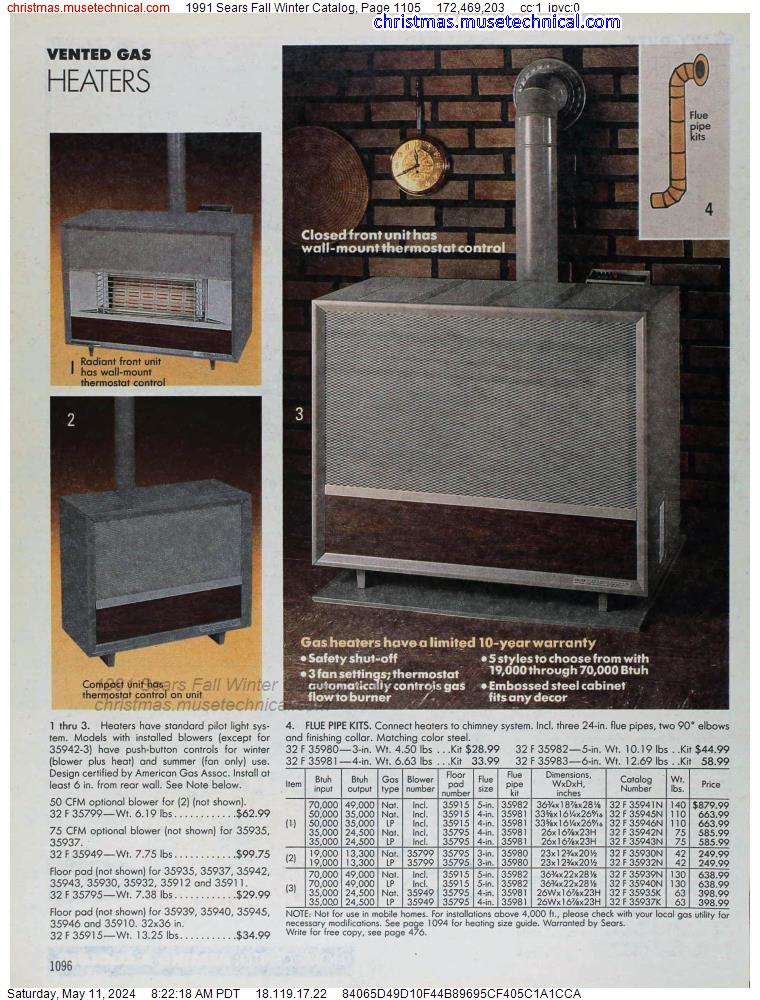 1991 Sears Fall Winter Catalog, Page 1105