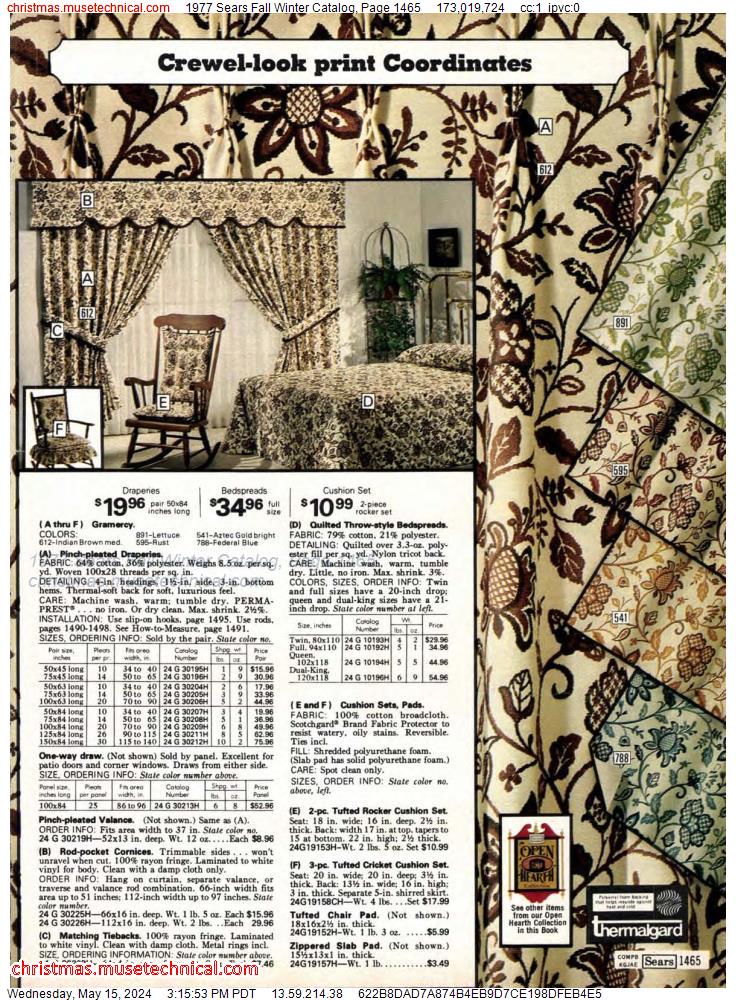 1977 Sears Fall Winter Catalog, Page 1465