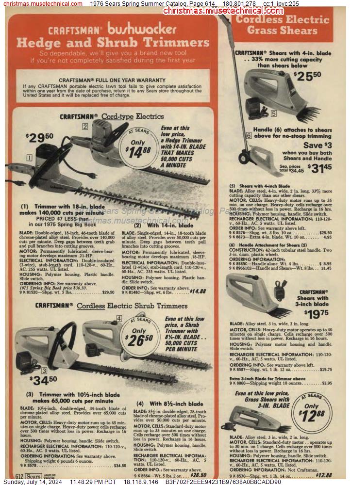 1976 Sears Spring Summer Catalog, Page 614