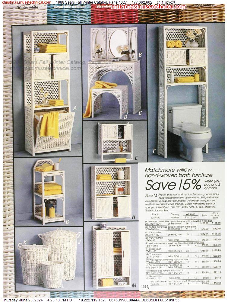 1988 Sears Fall Winter Catalog, Page 1027