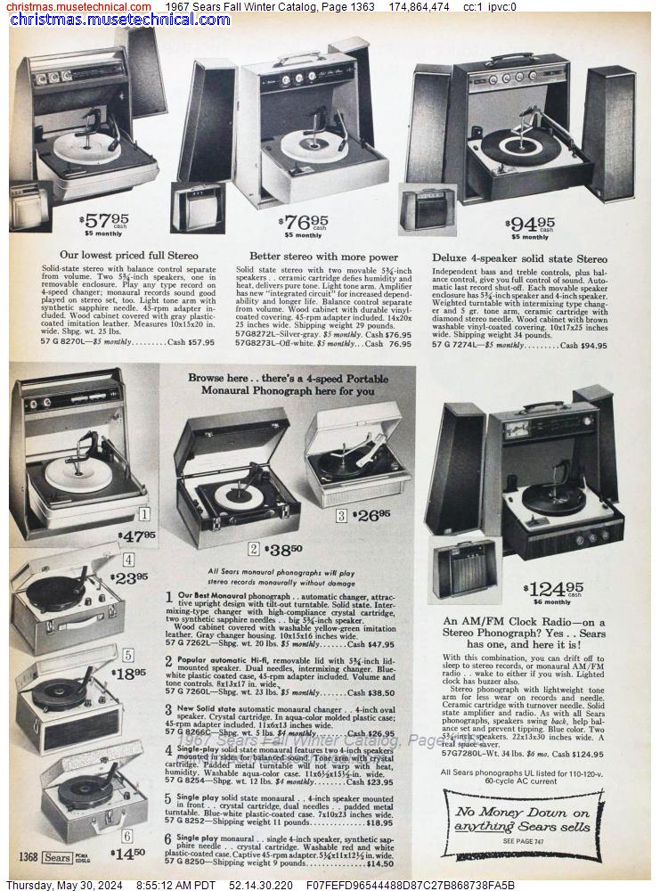 1967 Sears Fall Winter Catalog, Page 1363