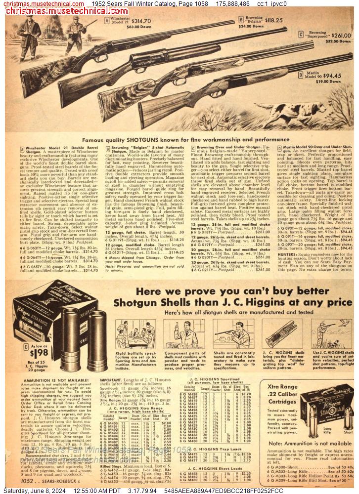 1952 Sears Fall Winter Catalog, Page 1058