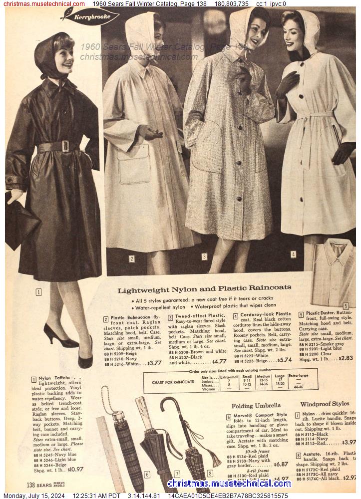 1960 Sears Fall Winter Catalog, Page 138