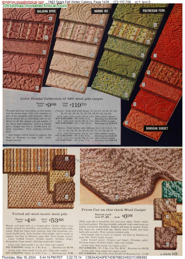 1963 Sears Fall Winter Catalog, Page 1436