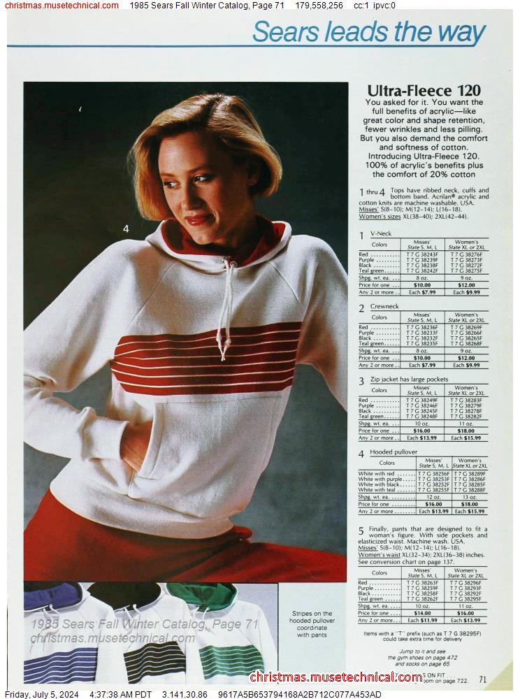 1985 Sears Fall Winter Catalog, Page 71