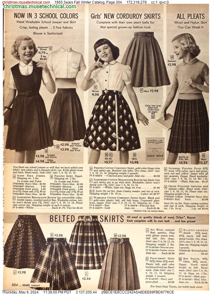 1955 Sears Fall Winter Catalog, Page 304