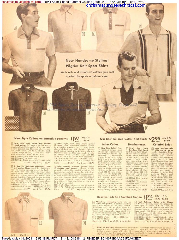 1954 Sears Spring Summer Catalog, Page 442
