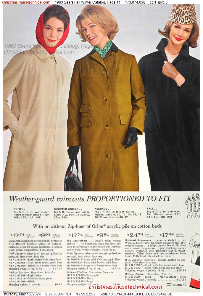1963 Sears Fall Winter Catalog, Page 41 - Catalogs & Wishbooks