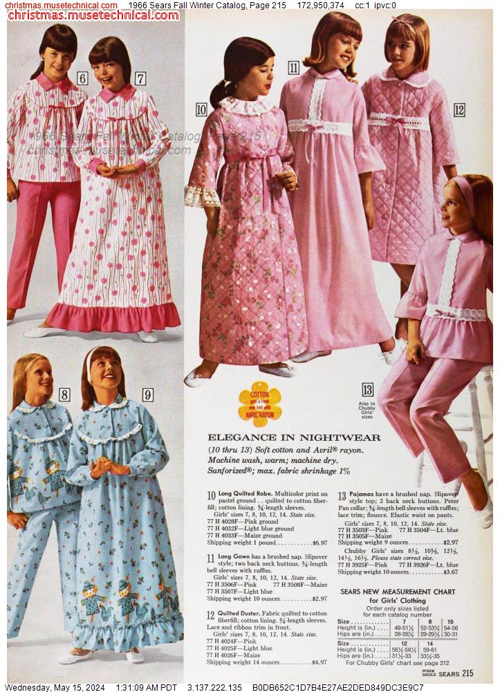 1966 Sears Fall Winter Catalog, Page 215