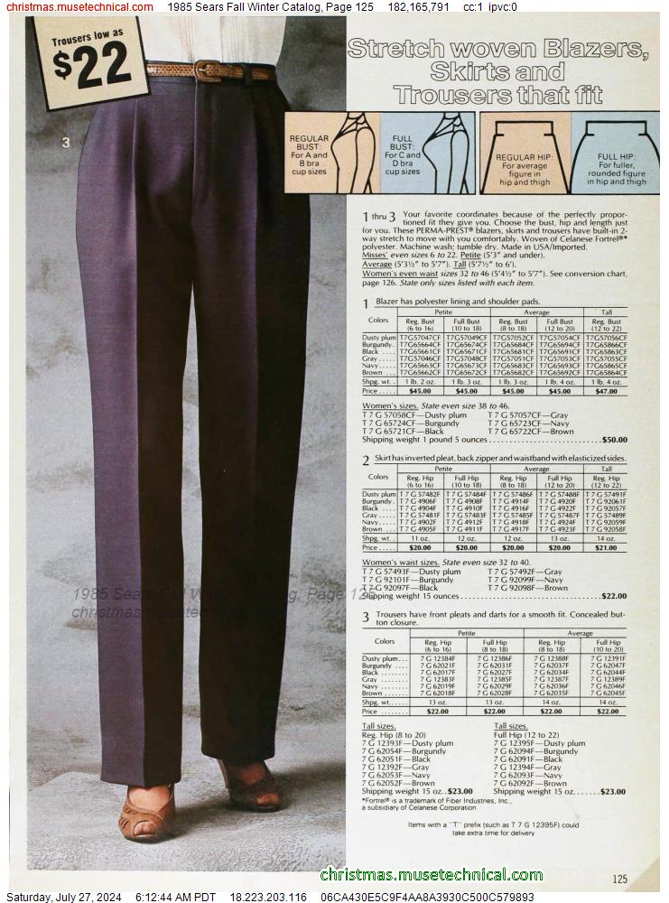 1985 Sears Fall Winter Catalog, Page 125
