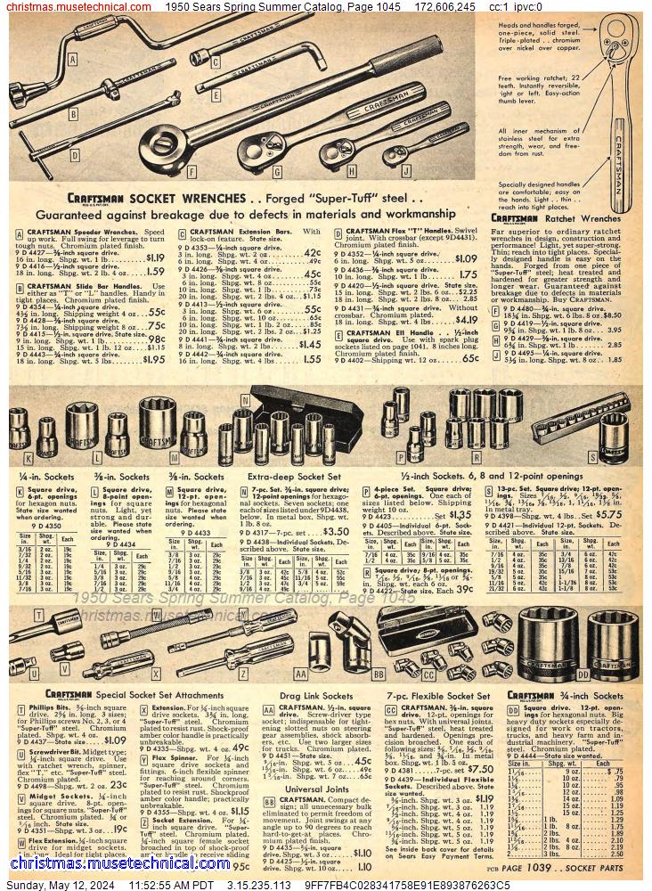 1950 Sears Spring Summer Catalog, Page 1045