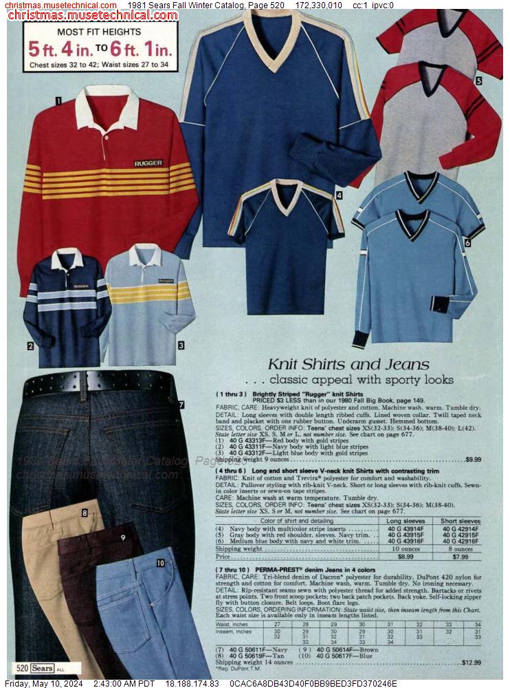 1981 Sears Fall Winter Catalog, Page 520