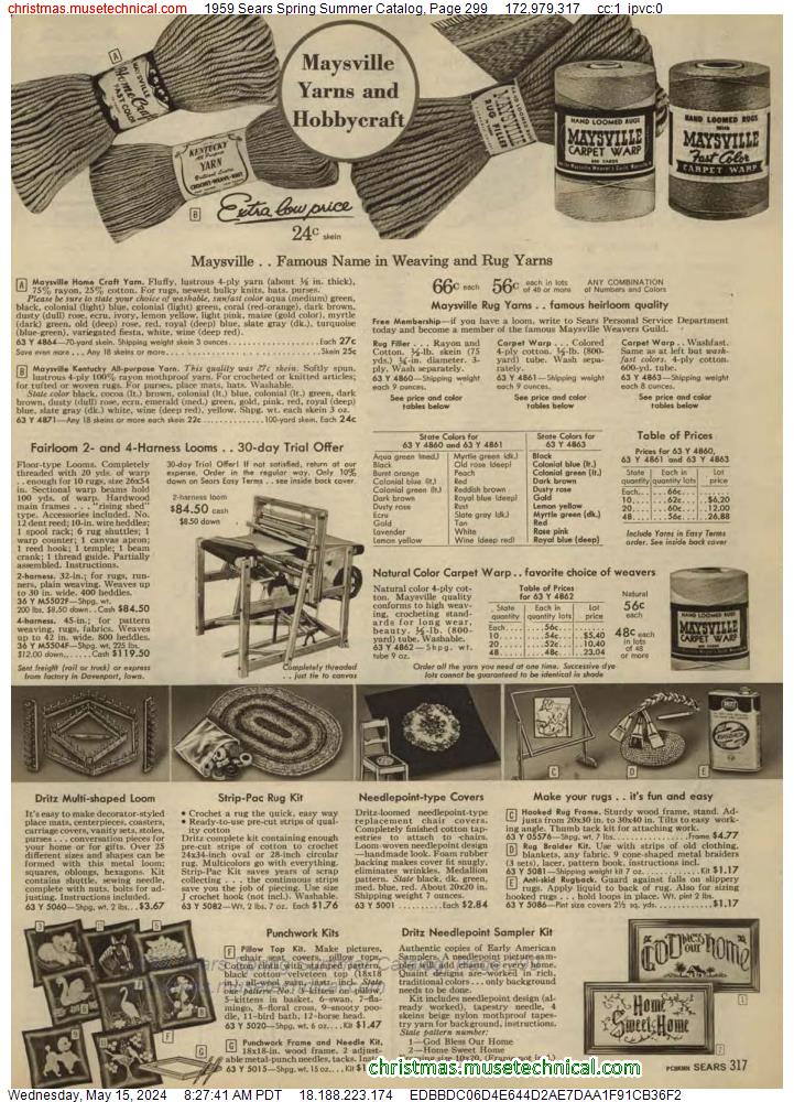 1959 Sears Spring Summer Catalog, Page 299