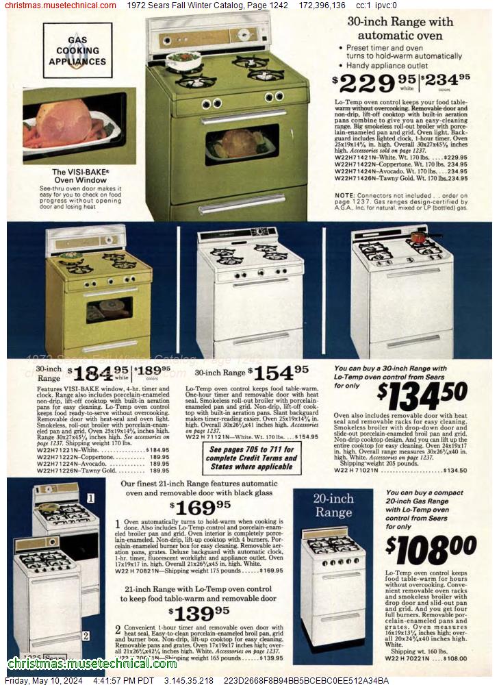 1972 Sears Fall Winter Catalog, Page 1242