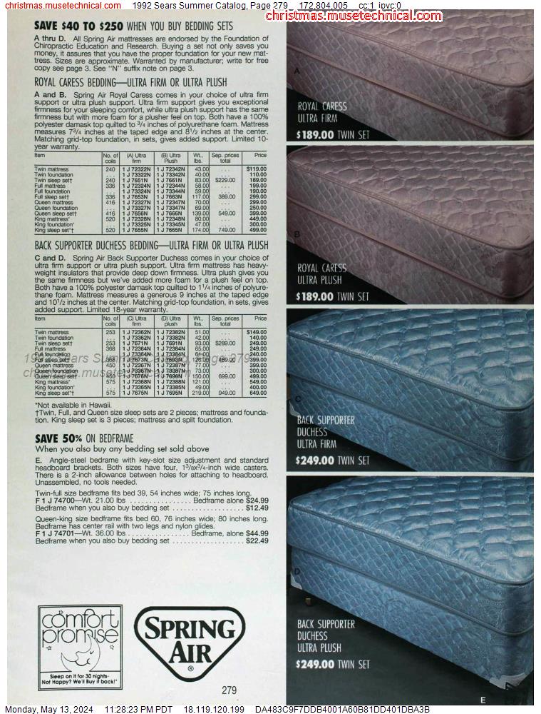 1992 Sears Summer Catalog, Page 279