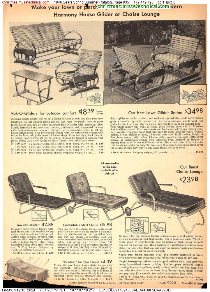 1946 Sears Spring Summer Catalog, Page 935
