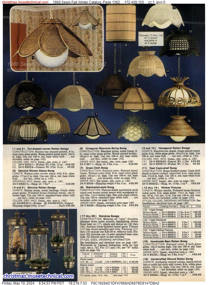 1980 Sears Fall Winter Catalog, Page 1362