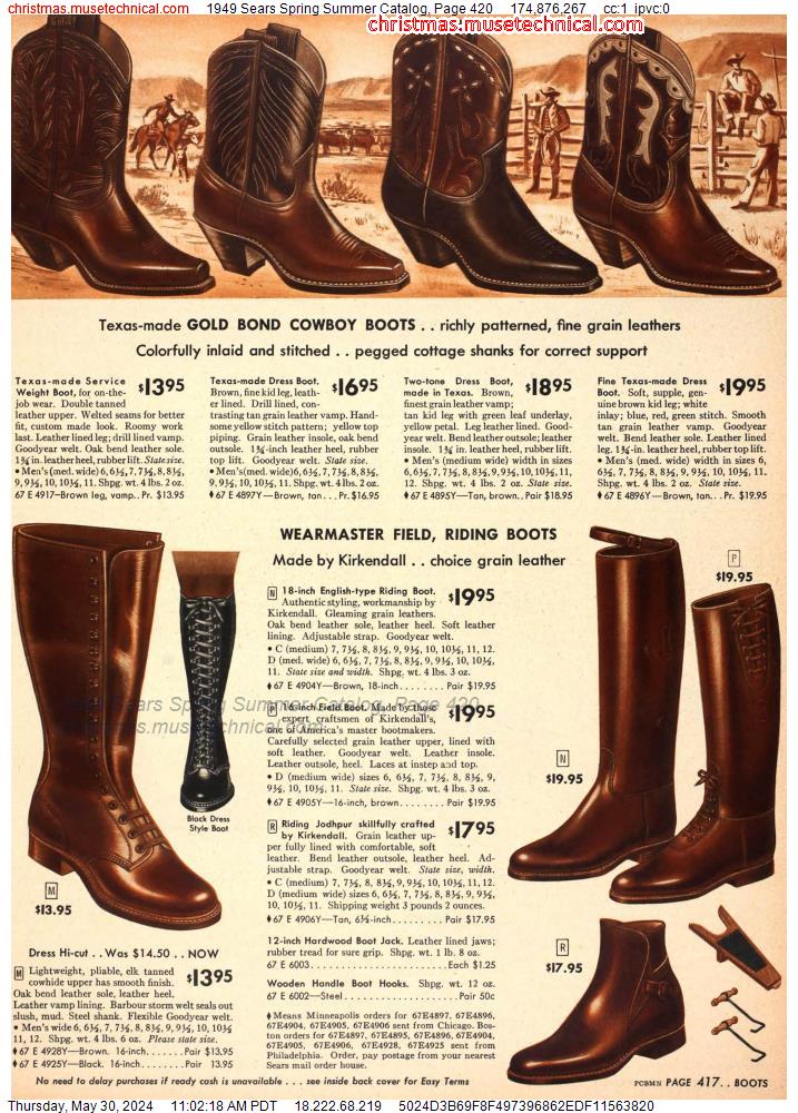 1949 Sears Spring Summer Catalog, Page 420