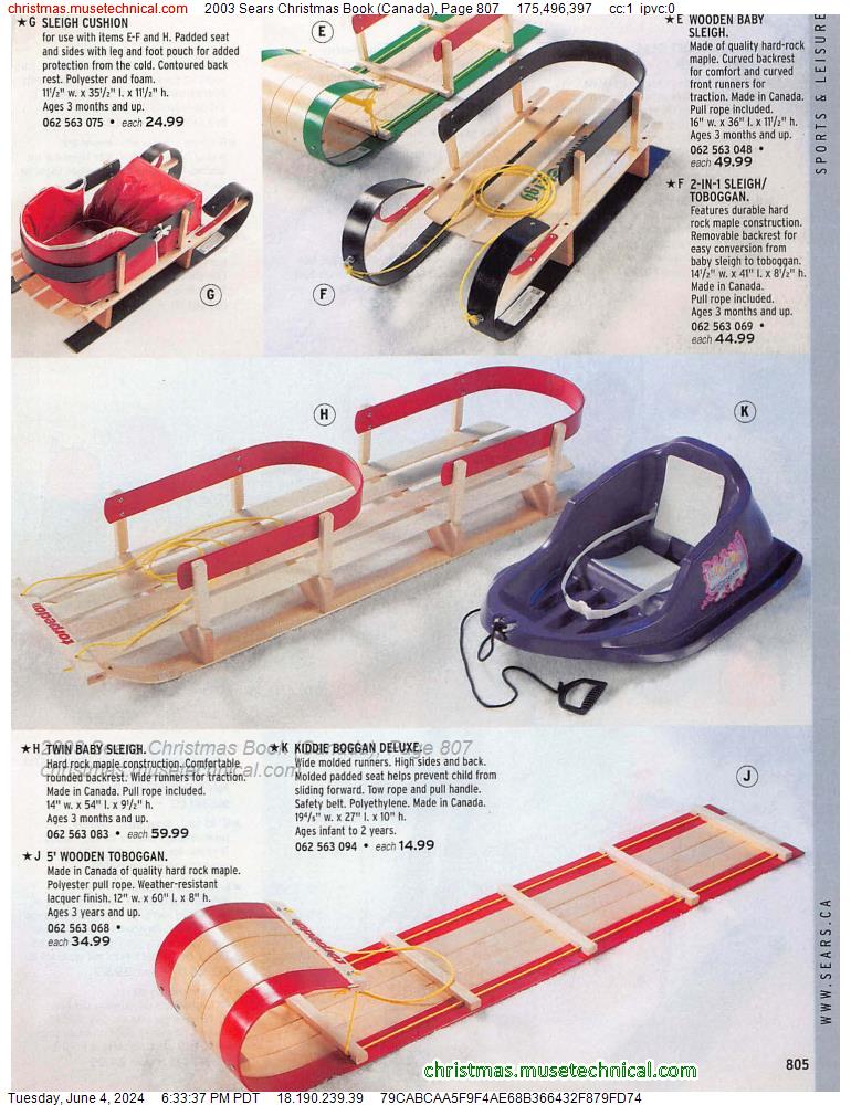 2003 Sears Christmas Book (Canada), Page 807