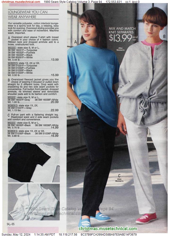 1990 Sears Style Catalog Volume 3, Page 94