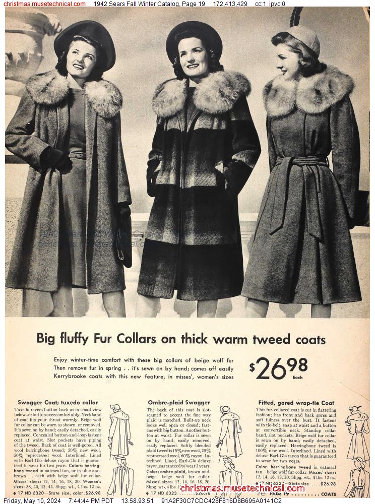 1942 Sears Fall Winter Catalog, Page 19