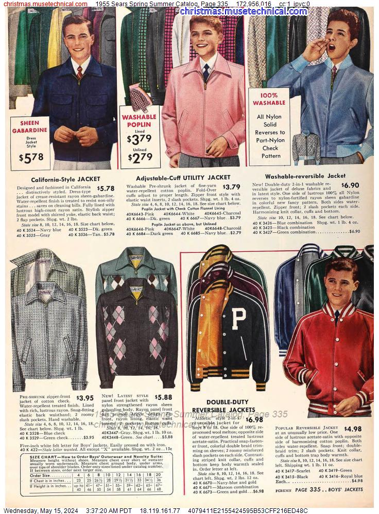 1955 Sears Spring Summer Catalog, Page 335