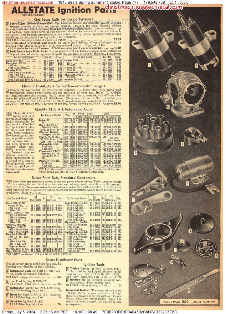 1945 Sears Spring Summer Catalog, Page 777