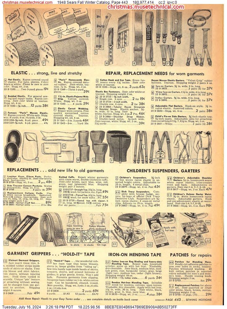1948 Sears Fall Winter Catalog, Page 443
