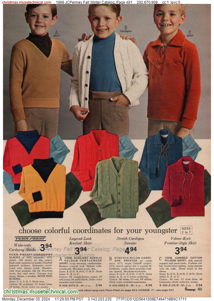 1966 JCPenney Fall Winter Catalog, Page 481