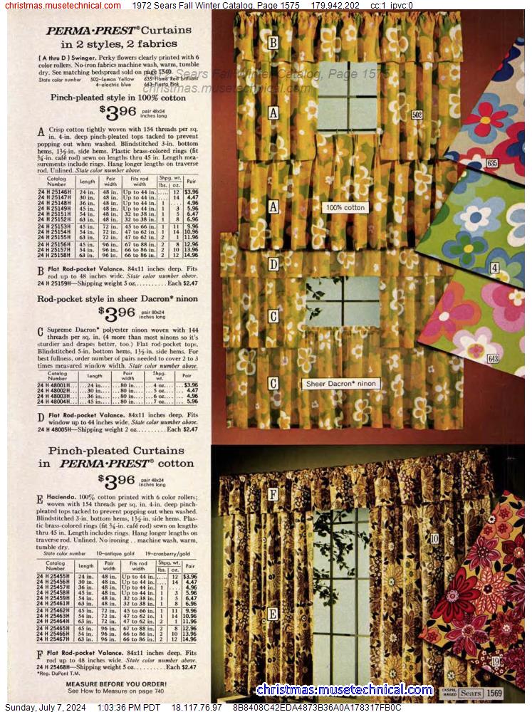 1972 Sears Fall Winter Catalog, Page 1575