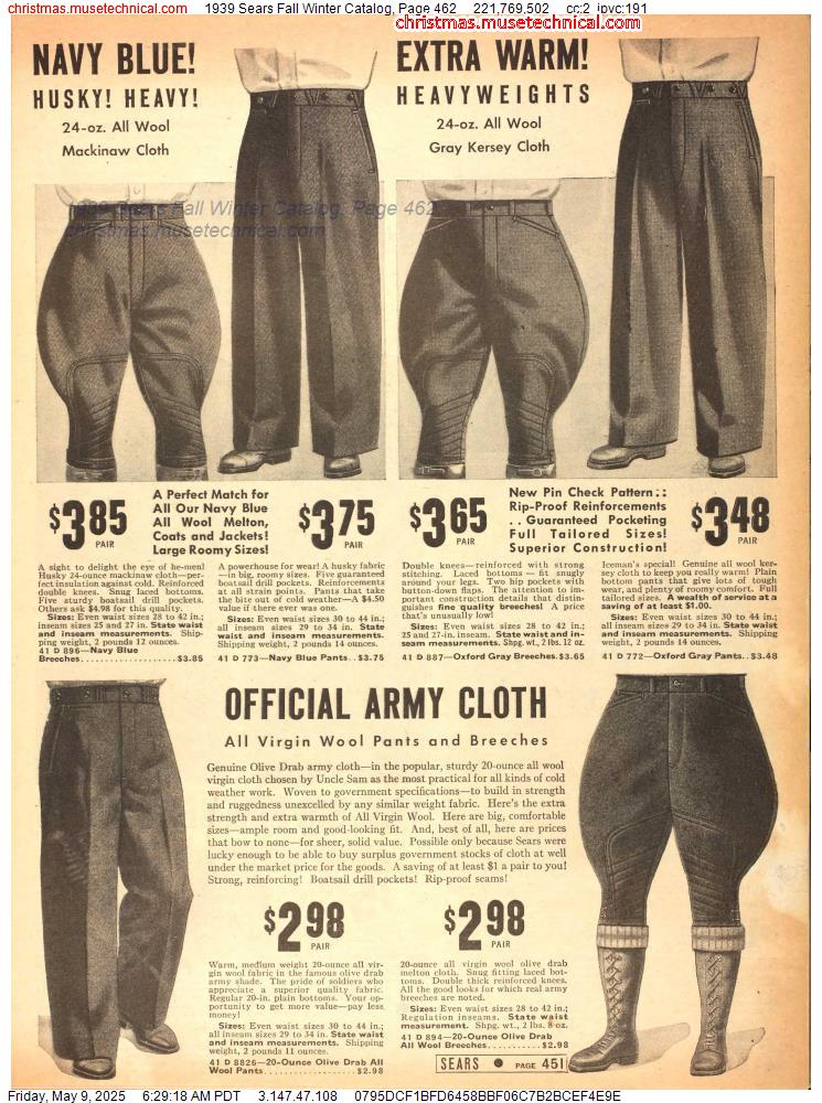 1939 Sears Fall Winter Catalog, Page 462