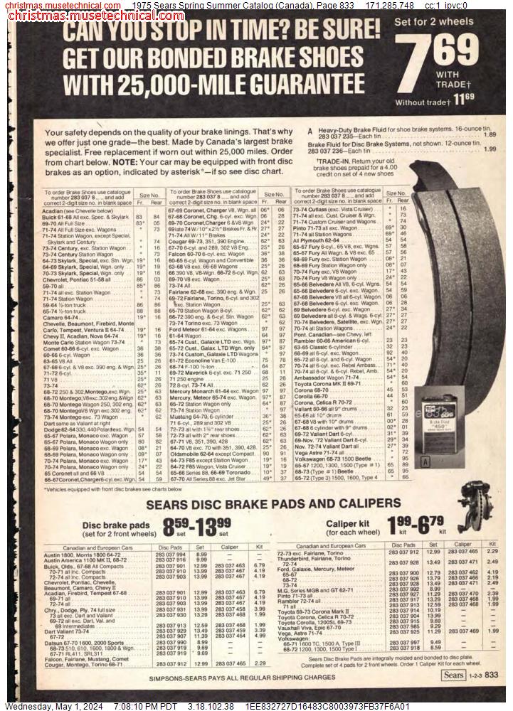 1975 Sears Spring Summer Catalog (Canada), Page 833