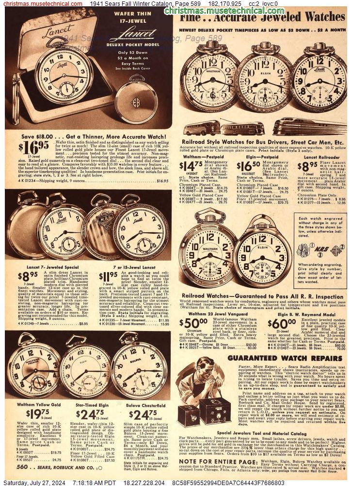 1941 Sears Fall Winter Catalog, Page 589