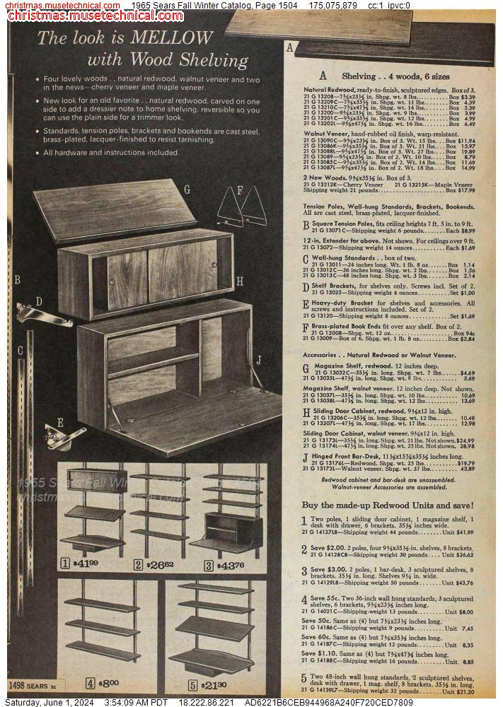 1965 Sears Fall Winter Catalog, Page 1504