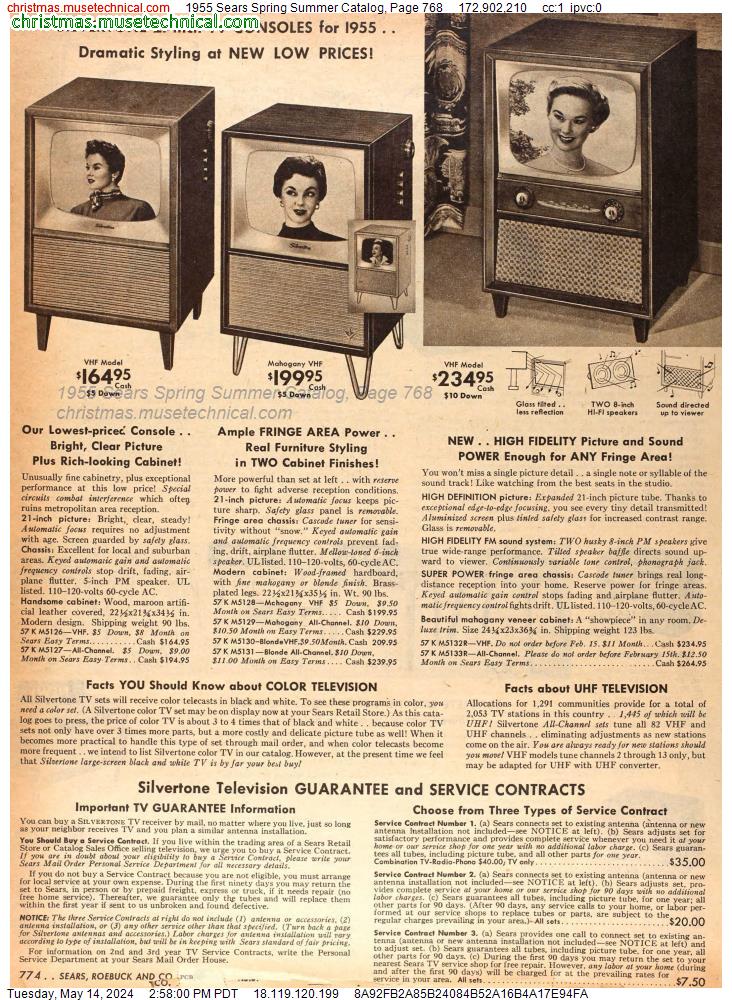 1955 Sears Spring Summer Catalog, Page 768