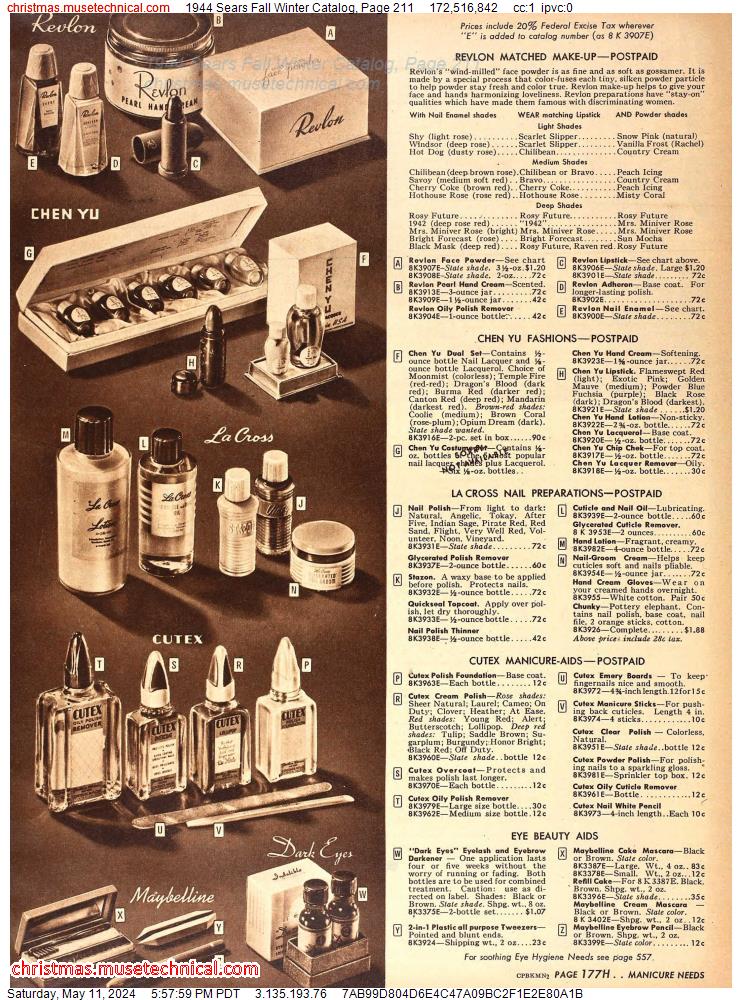 1944 Sears Fall Winter Catalog, Page 211