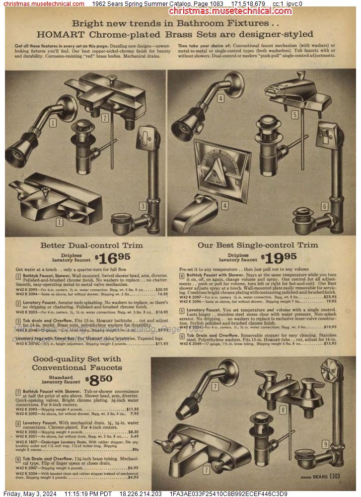 1962 Sears Spring Summer Catalog, Page 1083