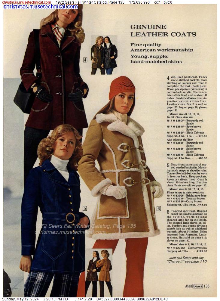 1972 Sears Fall Winter Catalog, Page 135