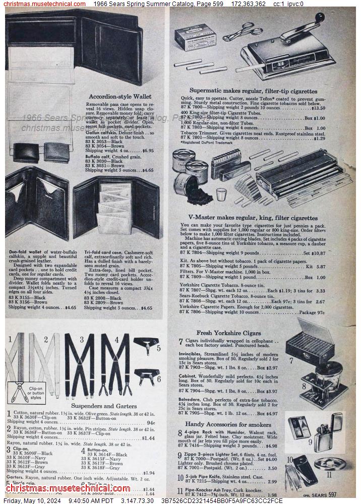 1966 Sears Spring Summer Catalog, Page 599