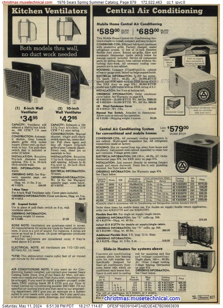 1976 Sears Spring Summer Catalog, Page 879